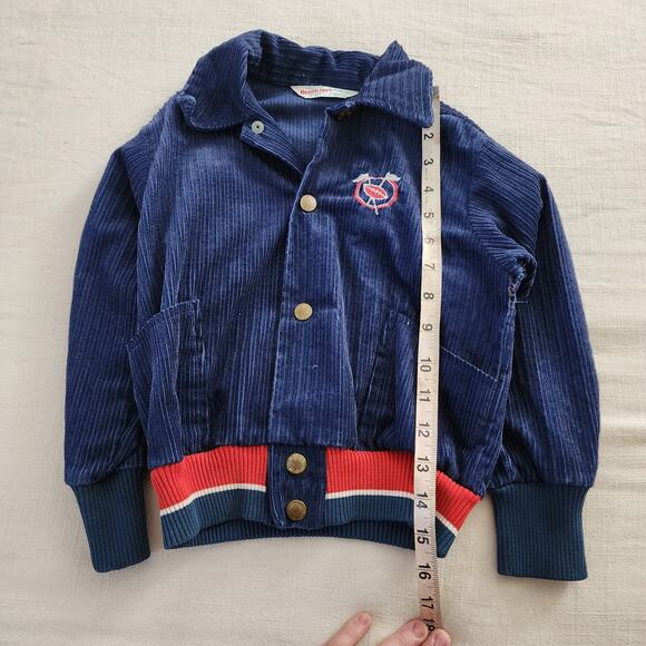 Vintage 70s Healthtex Football Cord Jacket 4t *flaw - Picture 5 of 8
